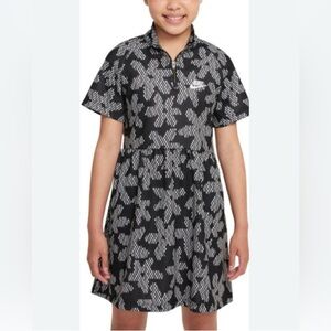 Nike Sportswear Kids' (Girls') Printed Short-Sleeve Dress - Black/Black/White